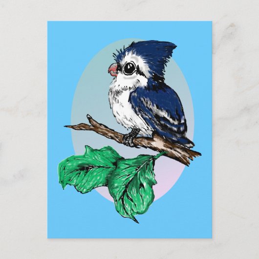 Cute Baby Bluejay Briefkaart (Voorkant)