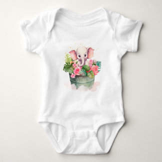 Cute baby body met olifant illustratie romper
