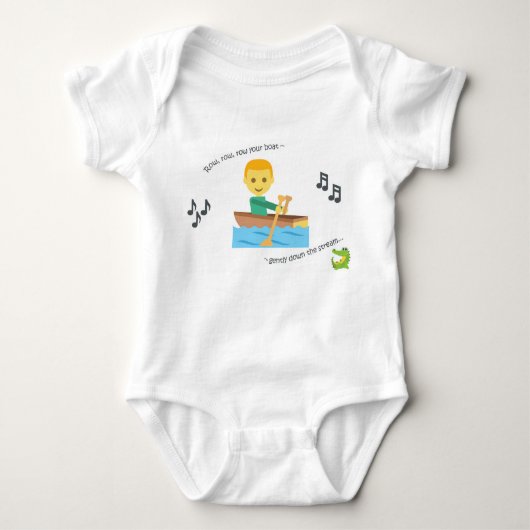 Cute baby bodysuit crème Rhyme Rij je boot (Voorkant)