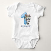 Cute Baby Boho Panda 1e verjaardag Romper (Voorkant)
