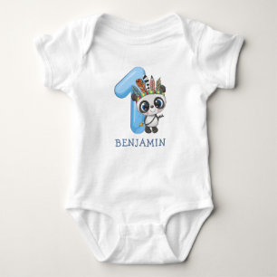 Cute Baby Boho Panda 1e verjaardag Romper
