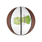 Cute baby bok choy cartoon illustratie basketbal (Verticaal)