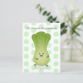 Cute baby bok choy cartoon illustratie briefkaart (Staand voorkant)