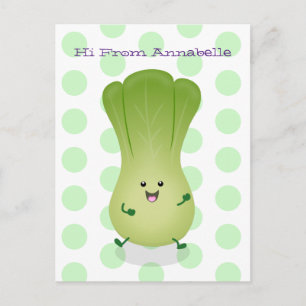 Cute baby bok choy cartoon illustratie briefkaart