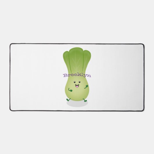 Cute baby bok choy cartoon illustratie bureaumat (Voorkant)