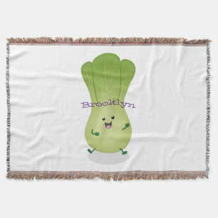 Cute baby bok choy cartoon illustratie deken