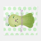 Cute baby bok choy cartoon illustratie fleece deken (Voorkant (Horizontaal))