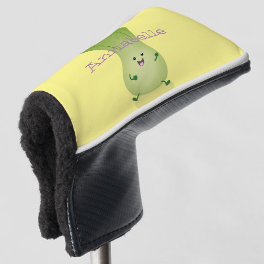 Cute baby bok choy cartoon illustratie golfheadcover (3/4 voorkant)