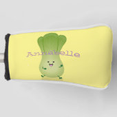 Cute baby bok choy cartoon illustratie golfheadcover (Voorkant)