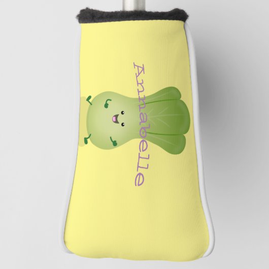 Cute baby bok choy cartoon illustratie golfheadcover (Draai 90)