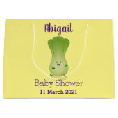 Cute baby bok choy cartoon illustratie groot cadeauzakje (Voorkant)