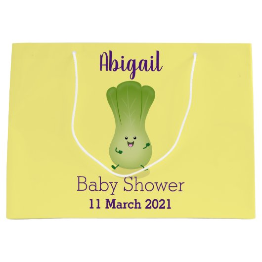 Cute baby bok choy cartoon illustratie groot cadeauzakje (Voorkant)