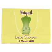 Cute baby bok choy cartoon illustratie groot cadeauzakje (Achterkant)