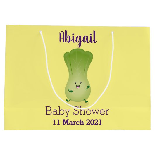 Cute baby bok choy cartoon illustratie groot cadeauzakje (Achterkant)