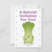 Cute baby bok choy cartoon illustratie kaart (Achterkant)