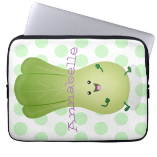 Cute baby bok choy cartoon illustratie laptop sleeve
