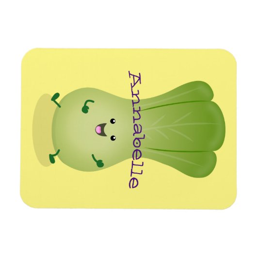 Cute baby bok choy cartoon illustratie magneet (Horizontaal)