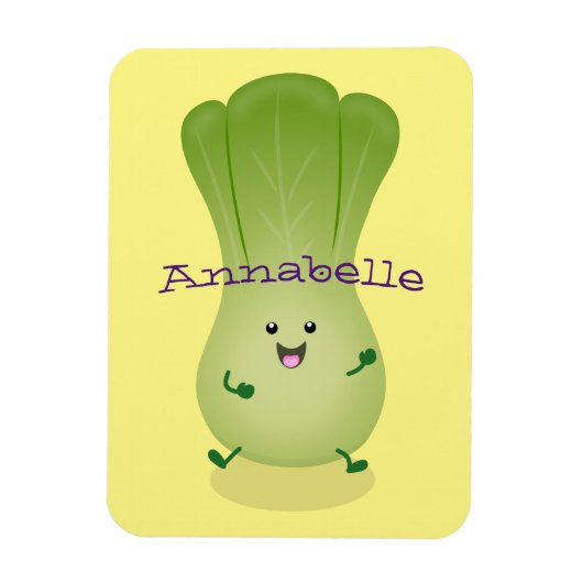 Cute baby bok choy cartoon illustratie magneet (Verticaal)