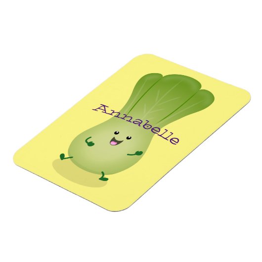 Cute baby bok choy cartoon illustratie magneet (Linkerzijde)