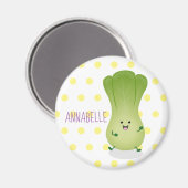 Cute baby bok choy cartoon illustratie magneet (Voorkant / Achterkant)