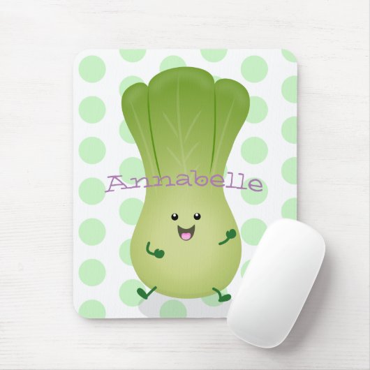 Cute baby bok choy cartoon illustratie muismat (Met muis)
