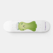 Cute baby bok choy cartoon illustratie persoonlijk skateboard (Horizontaal)