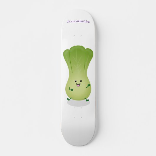 Cute baby bok choy cartoon illustratie persoonlijk skateboard (Voorkant)