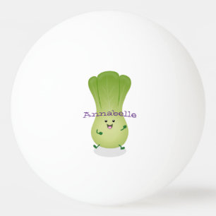 Cute baby bok choy cartoon illustratie pingpongbal