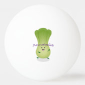 Cute baby bok choy cartoon illustratie pingpongbal (Achterkant)