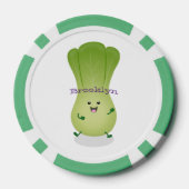 Cute baby bok choy cartoon illustratie poker chips (Achterkant)