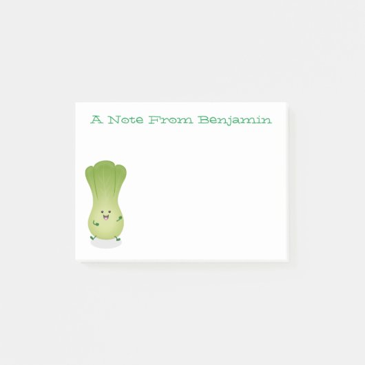 Cute baby bok choy cartoon illustratie post-it® notes (Voorkant)