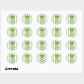 Cute baby bok choy cartoon illustratie ronde sticker (Vel)