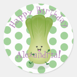 Cute baby bok choy cartoon illustratie ronde sticker