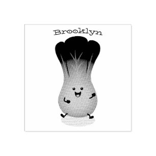 Cute baby bok choy cartoon illustratie rubberstempel