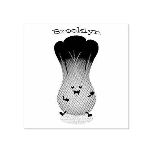 Cute baby bok choy cartoon illustratie rubberstempel (Afrduk)