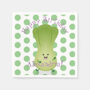 Cute baby bok choy cartoon illustratie servet