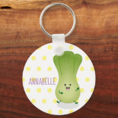 Cute baby bok choy cartoon illustratie sleutelhanger (Voorkant)