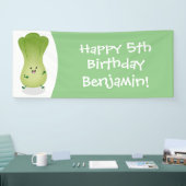 Cute baby bok choy cartoon illustratie spandoek (Beurs)