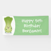 Cute baby bok choy cartoon illustratie spandoek (Horizontaal)