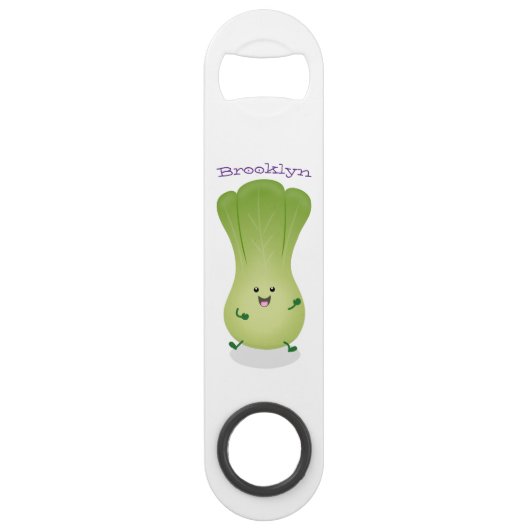 Cute baby bok choy cartoon illustratie speed flessenopener (Voorkant)