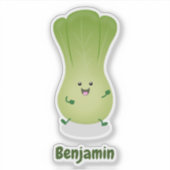 Cute baby bok choy cartoon illustratie sticker (Voorkant)