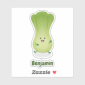 Cute baby bok choy cartoon illustratie sticker (Vel)