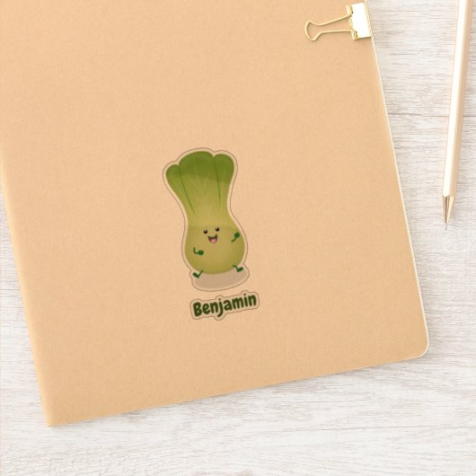 Cute baby bok choy cartoon illustratie sticker (Notitieboek)