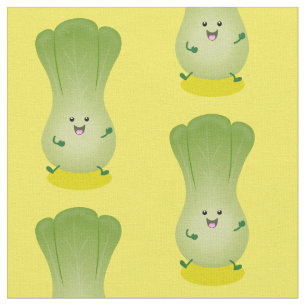 Cute baby bok choy cartoon illustratie stof