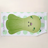 Cute baby bok choy cartoon illustratie strandlaken (Voorkant)
