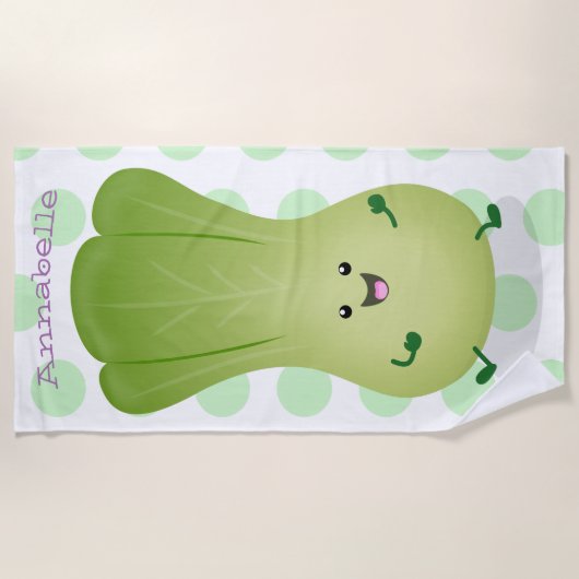 Cute baby bok choy cartoon illustratie strandlaken (Voorkant)