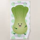 Cute baby bok choy cartoon illustratie strandlaken (Voorkant)