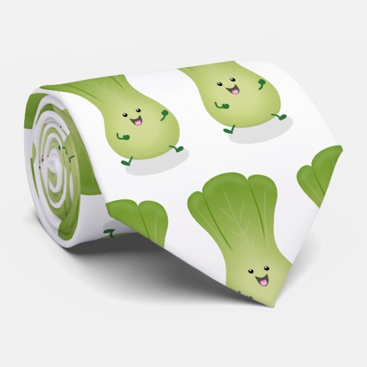 Cute baby bok choy cartoon illustratie stropdas (Opgerold)