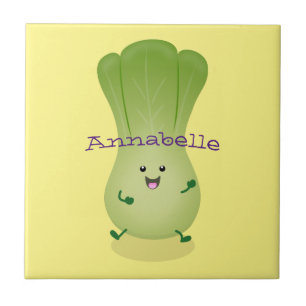 Cute baby bok choy cartoon illustratie tegeltje