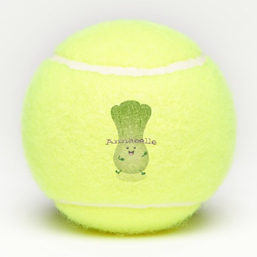 Cute baby bok choy cartoon illustratie tennisballen (Achterkant)